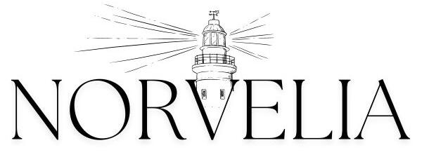 Norvelia Design logo with a lighthouse