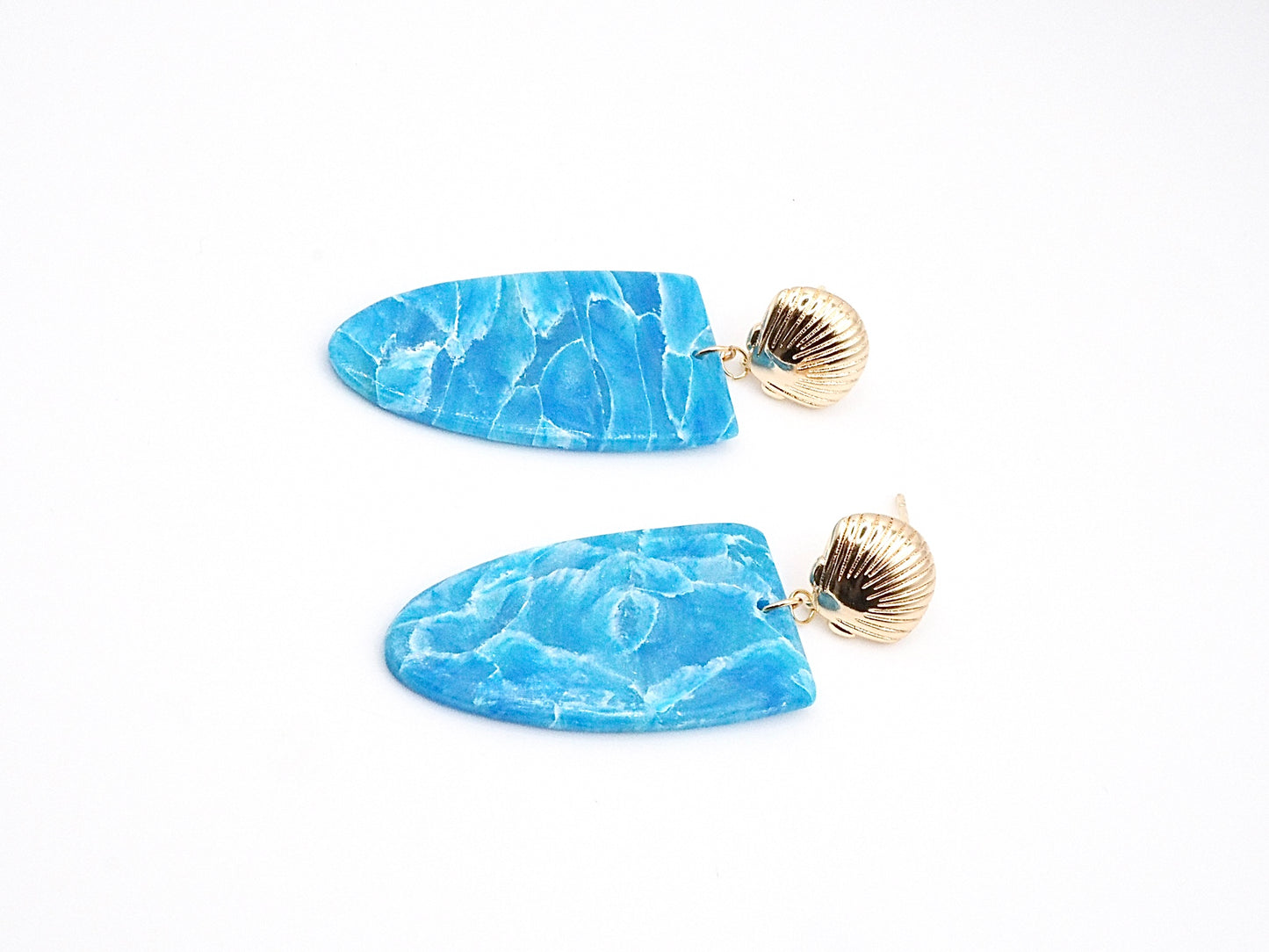 Vacances earring long ocean blue dangle earring shell