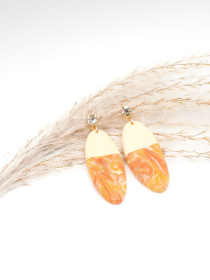 Vacances surf earring stud bicolor orange