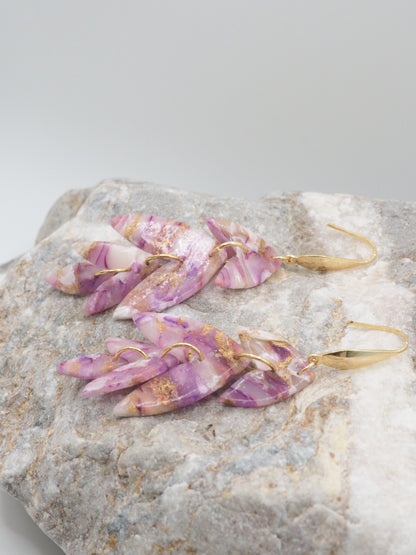 Earrings purple long dangle earrings Aphrodite’s breath