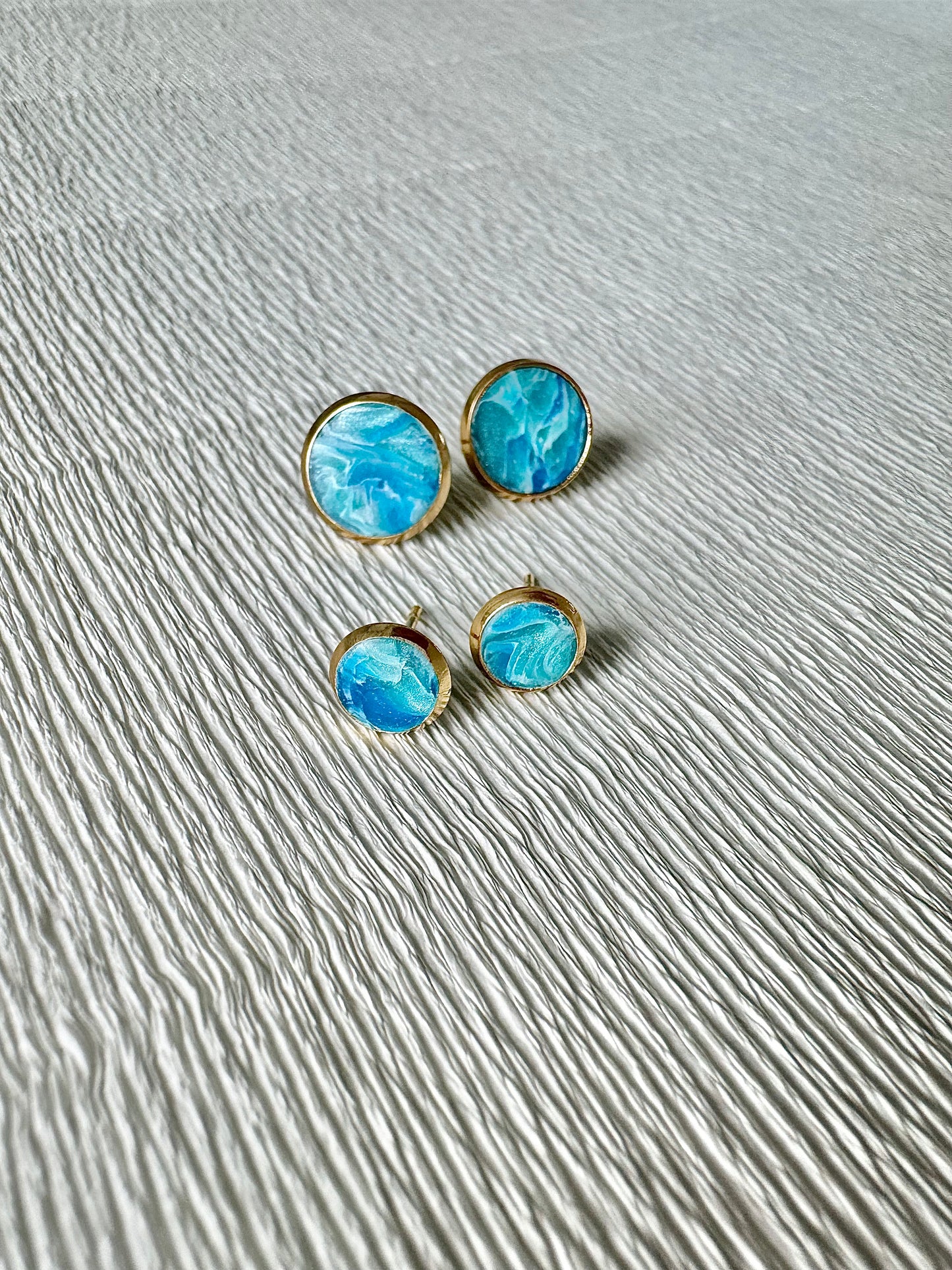 Vacances Stud earrings blue circle earrings ocean