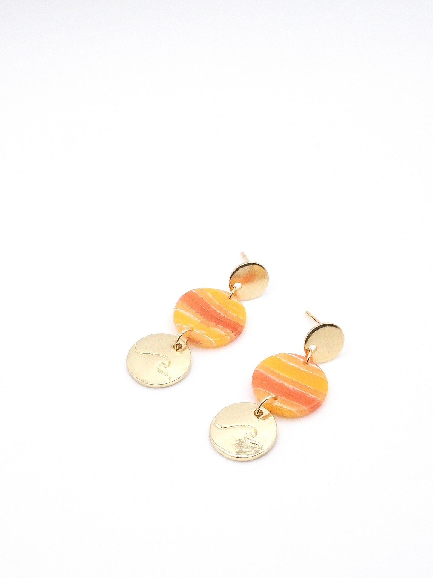 Vacances stud long earring wave sunset