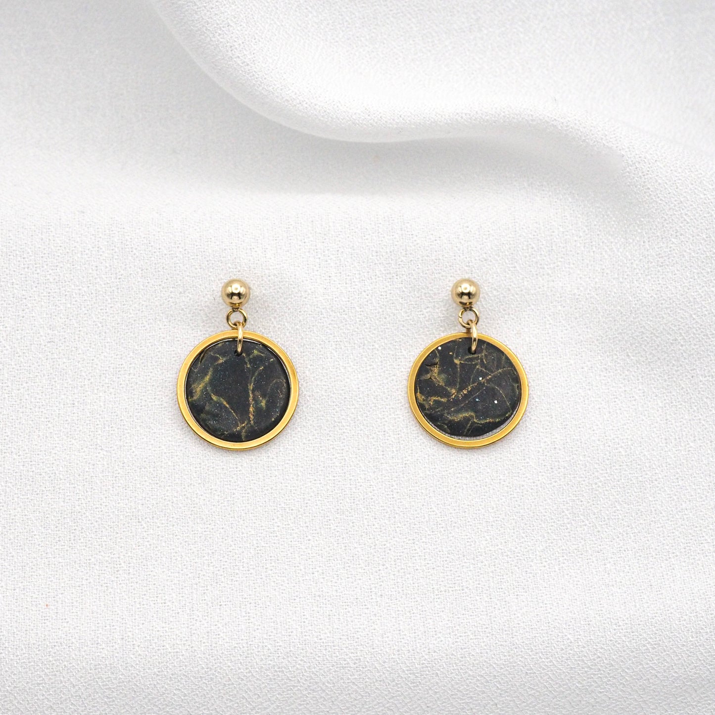 Mystic Onyx small stud earrings