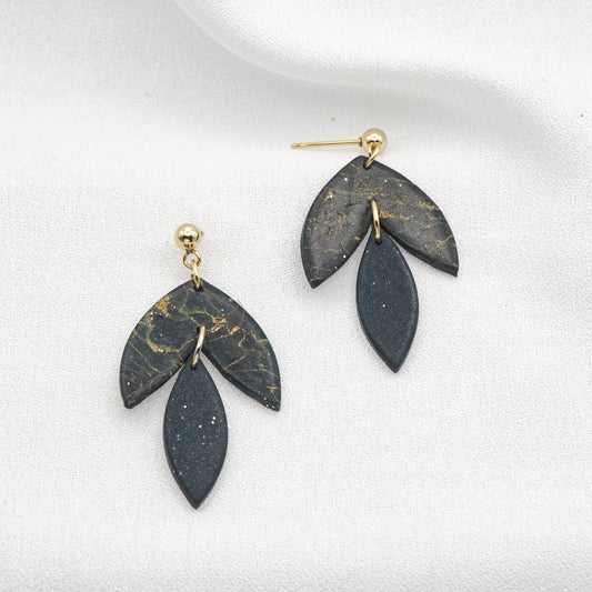 Mystic Onyx mid size dangle earrings