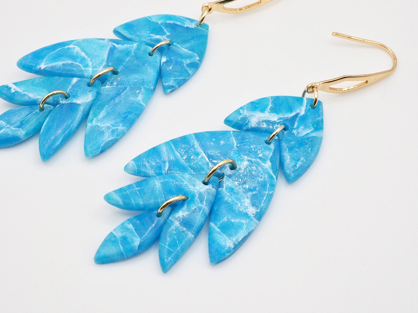 Vacances long chandelier earrings blue chandelier