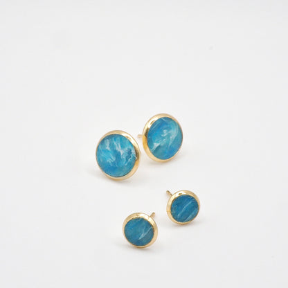 Vacances Stud earrings blue circle earrings ocean