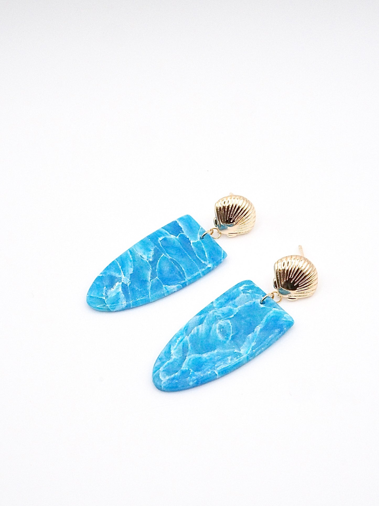 Vacances earring long ocean blue dangle earring shell