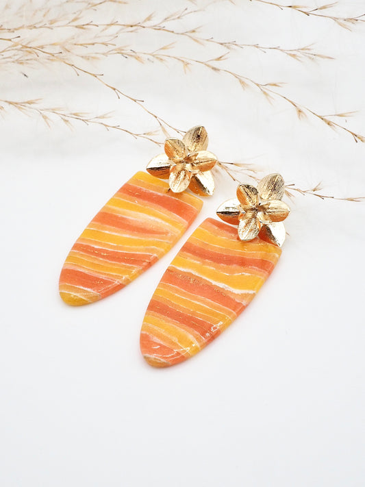 Vacances earring long sunset flower stud