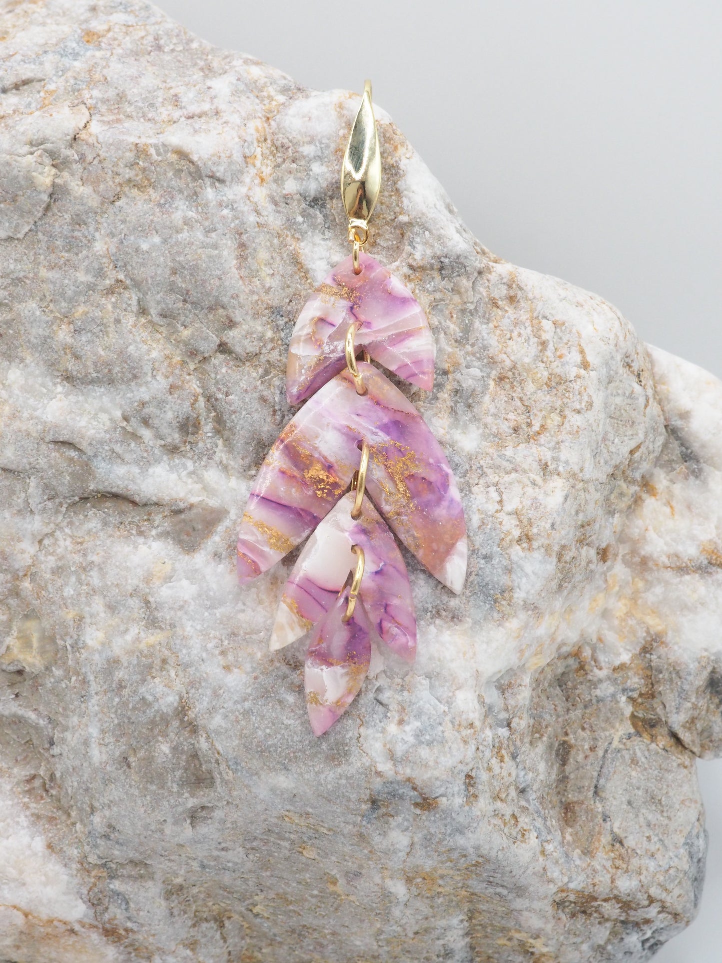 Earrings purple long dangle earrings Aphrodite’s breath