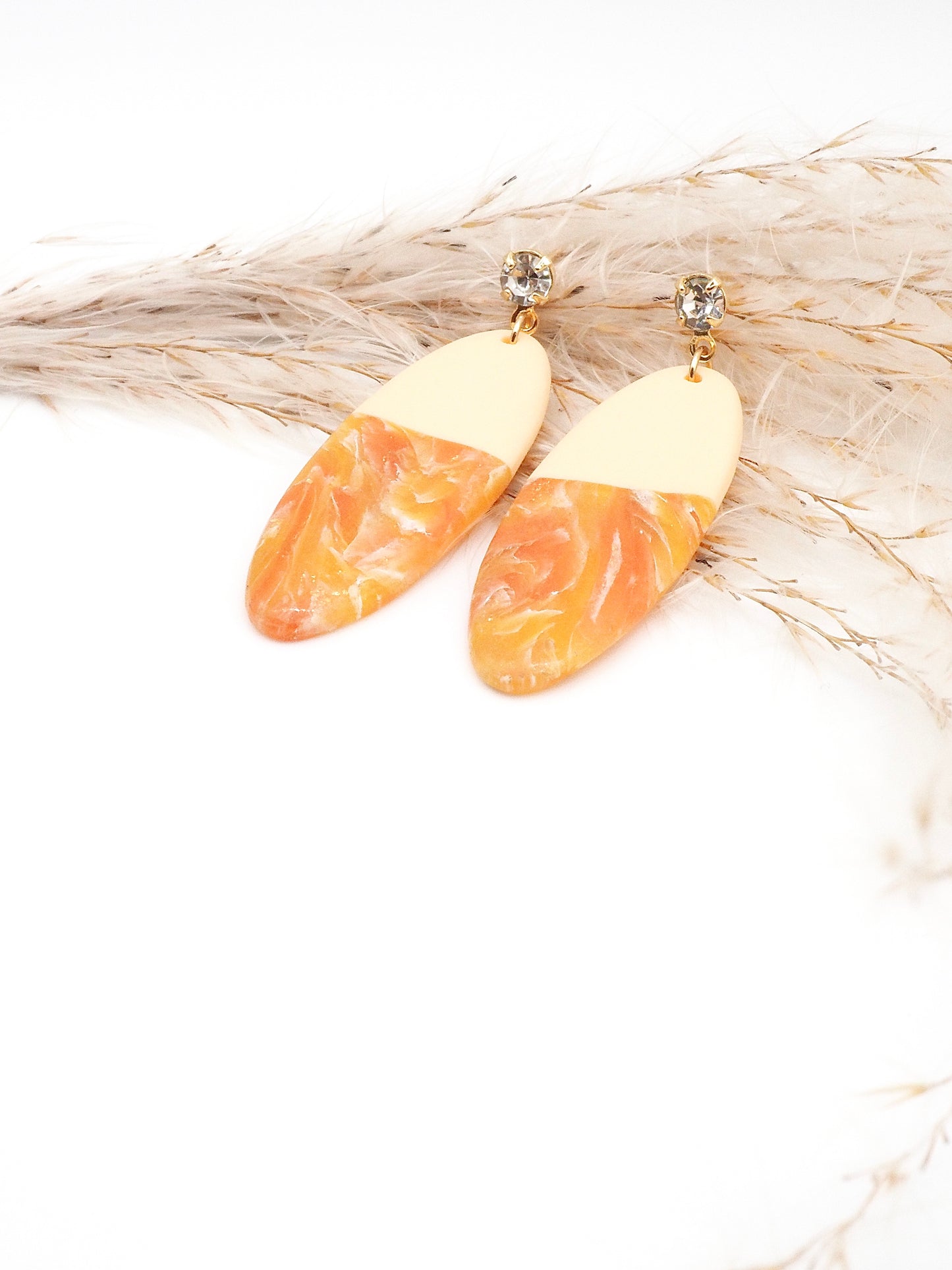 Vacances surf earring stud bicolor orange