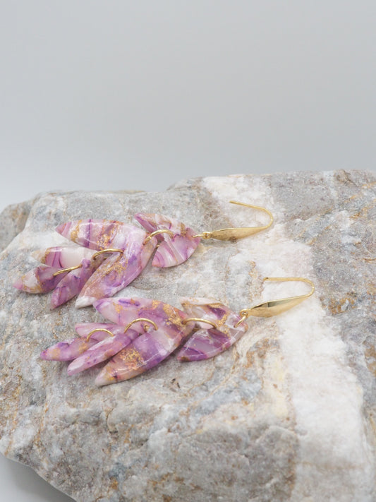 Earrings purple long dangle earrings Aphrodite’s breath